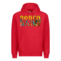 Red Western Rodeo Dad Premium Hoodie - BundleAndBundleShop