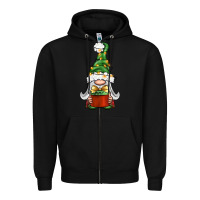 Black Christmas Gnome With Gift Zipper Hoodie - BundleAndBundleShop
