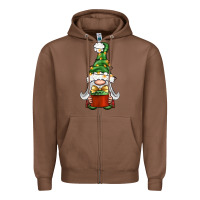 Chestnut Christmas Gnome With Gift Zipper Hoodie - BundleAndBundleShop
