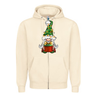 Sandshell Christmas Gnome With Gift Zipper Hoodie - BundleAndBundleShop