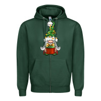 Sports Green Christmas Gnome With Gift Zipper Hoodie - BundleAndBundleShop