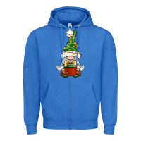 True Royal Christmas Gnome With Gift Zipper Hoodie - BundleAndBundleShop