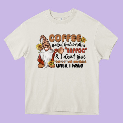 Coffee Spelled Backwards Is Eeffoc & I Don't Give Heavy Core Tee Designed By Maliassmallbusiness