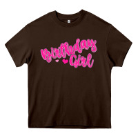 Chocolate Brown birthday girl Heavy Core Tee - MaliasSmallBusiness