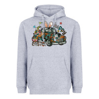 Heather Grey Happy Easter Heavyweight Hoodie - CowhideDigitalArt