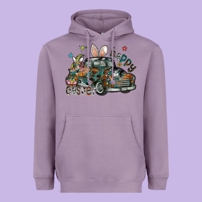 Happy Easter Heavyweight Hoodie Designed By Cowhidedigitalart