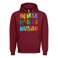 Burgundy Human Pride Lgbt Zipper Hoodie - BundleAndBundleShop