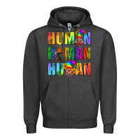 Charcoal Heather Human Pride Lgbt Zipper Hoodie - BundleAndBundleShop