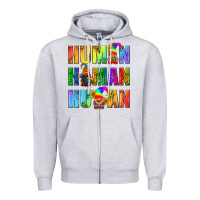 Heather Grey Human Pride Lgbt Zipper Hoodie - BundleAndBundleShop
