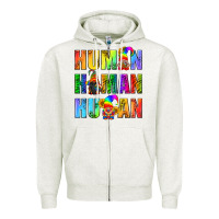 Oatmeal Heather Human Pride Lgbt Zipper Hoodie - BundleAndBundleShop