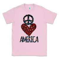 Bubblegum Pink Peace Love America Classic Tee - Bettercallsaul