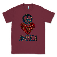 Burgundy Peace Love America Classic Tee - Bettercallsaul