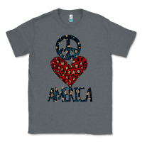Charcoal Heather Peace Love America Classic Tee - Bettercallsaul