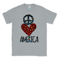 Heather Grey Peace Love America Classic Tee - Bettercallsaul