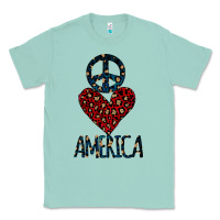 Seafoam Peace Love America Classic Tee - Bettercallsaul