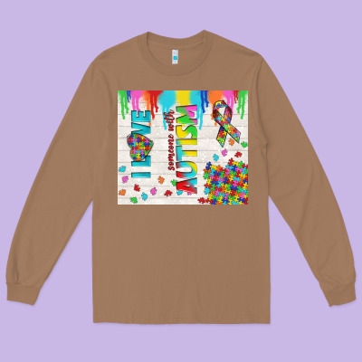 I Love Someone With Autism Long Sleeve Tee Designed By Tumblerdesignbyshophia