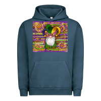 Pigment Midnight Navy mardi gras gnomes mask serape sunflowers Urban Hoodie - Artiststas