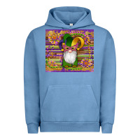 Pigment Pebble Blue mardi gras gnomes mask serape sunflowers Urban Hoodie - Artiststas