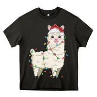 Asphalt christmas llama Heavy Core Tee - MaliasSmallBusiness