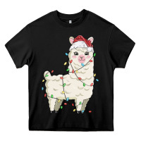 Black christmas llama Heavy Core Tee - MaliasSmallBusiness