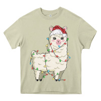 Mossy christmas llama Heavy Core Tee - MaliasSmallBusiness