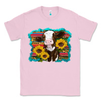 Bubblegum Pink western cow sunflowers serape leopard Classic Tee - RanaPortraitStore
