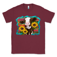 Burgundy western cow sunflowers serape leopard Classic Tee - RanaPortraitStore