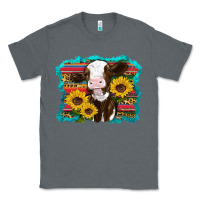Charcoal Heather western cow sunflowers serape leopard Classic Tee - RanaPortraitStore