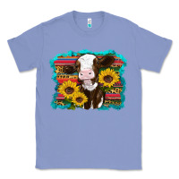 Colony Blue western cow sunflowers serape leopard Classic Tee - RanaPortraitStore