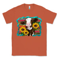 Copper western cow sunflowers serape leopard Classic Tee - RanaPortraitStore