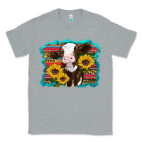 Heather Grey western cow sunflowers serape leopard Classic Tee - RanaPortraitStore