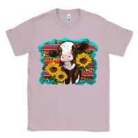 Lilac western cow sunflowers serape leopard Classic Tee - RanaPortraitStore
