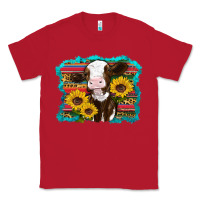 Red western cow sunflowers serape leopard Classic Tee - RanaPortraitStore