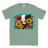 Sage western cow sunflowers serape leopard Classic Tee - RanaPortraitStore