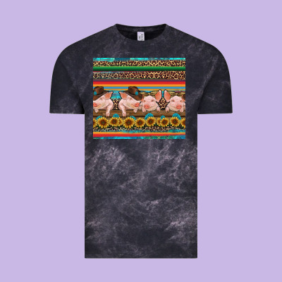 Western Serape Pigs Vintage Tee Designed By Ranaportraitstore