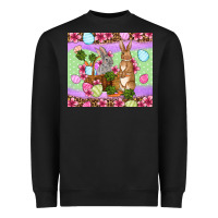Black Easter eggs bunnys basket Heavyweight Sweatshirt - OliviaCreatesArt