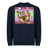 Navy Easter eggs bunnys basket Heavyweight Sweatshirt - OliviaCreatesArt