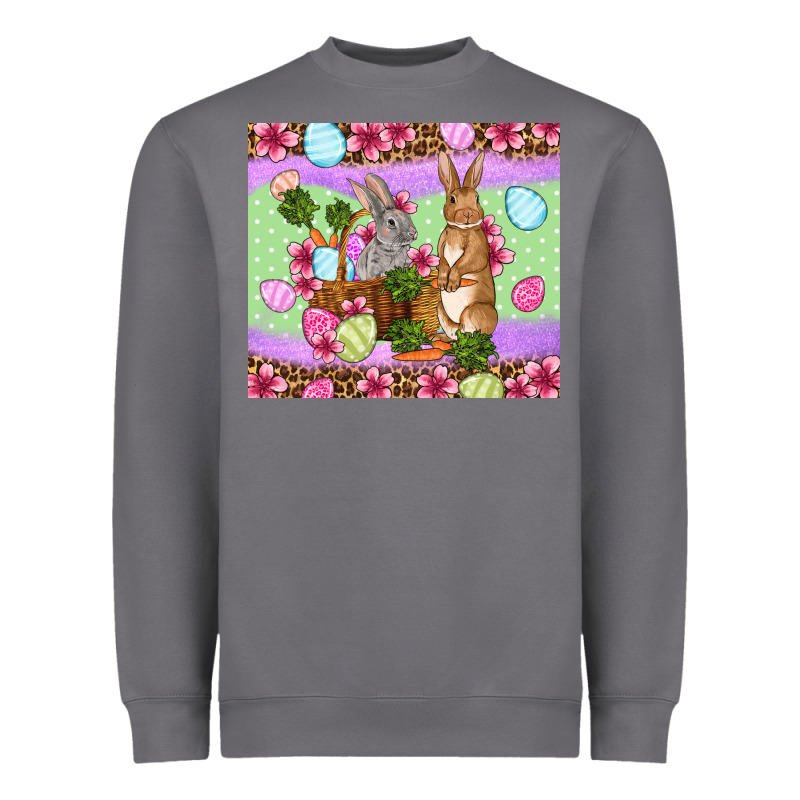 Easter Eggs Bunnys Basket Heavyweight Sweatshirt by OliviaCreatesArt | Teevron