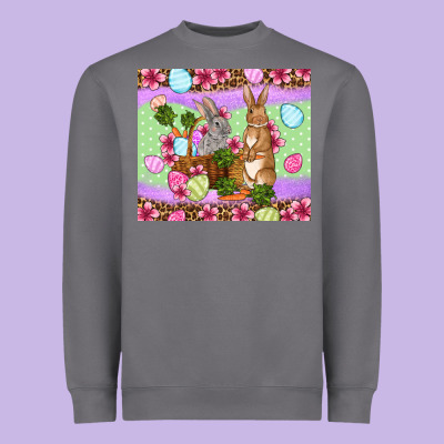 Easter Eggs Bunnys Basket Heavyweight Sweatshirt Designed By Oliviacreatesart