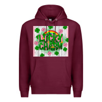 Burgundy lucky charm st patricks Premium Hoodie - FaDigitalArtStudio
