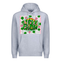 Heather Grey lucky charm st patricks Premium Hoodie - FaDigitalArtStudio