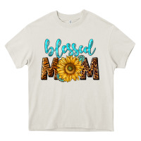 Cream blessed mom with sunflower Heavy Core Tee - NancyCooperArtShop