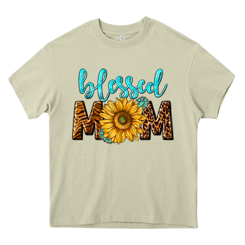 Blessed Mom With Sunflower Heavy Core Tee by NancyCooperArtShop | Teevron