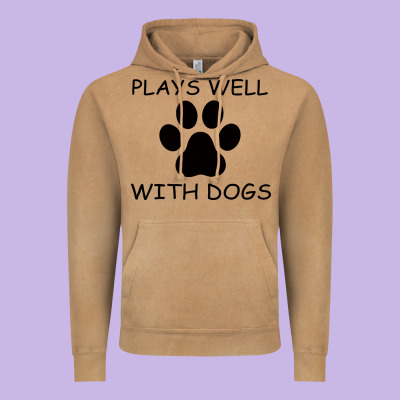 Plays Well With Dogs Vintage Hoodie Designed By Bettercallsaul