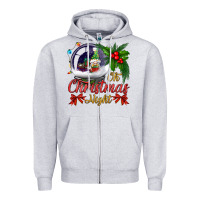 Heather Grey oh christmas night snow globe Zipper Hoodie - BundleAndBundleShop