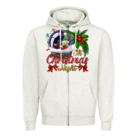 Oatmeal Heather oh christmas night snow globe Zipper Hoodie - BundleAndBundleShop