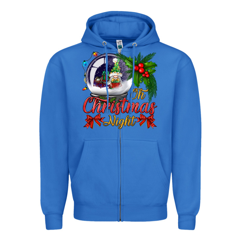 Oh Christmas Night Snow Globe Zipper Hoodie by BundleAndBundleShop | Teevron