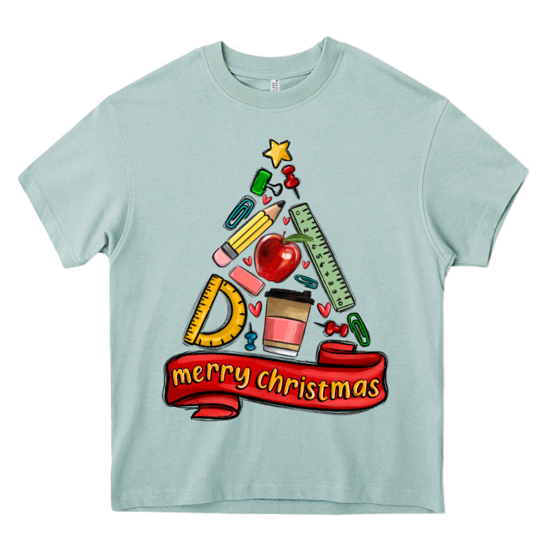 Teacher Tools Christmas Tree Heavy Core Tee by MaliasSmallBusiness | Teevron