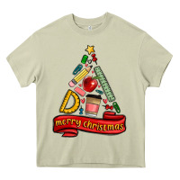 Mossy teacher tools christmas tree Heavy Core Tee - MaliasSmallBusiness