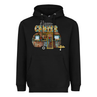 Black Happy Camper Heavyweight Hoodie - CowhideDigitalArt